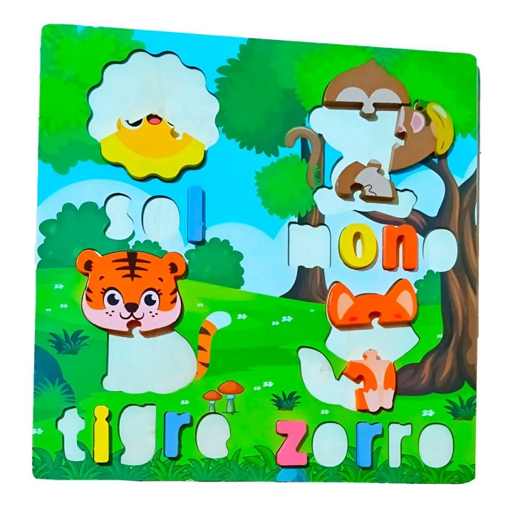 Juego De Mesa Rompecabeza Puzzle Figura Con Letra Multicolor