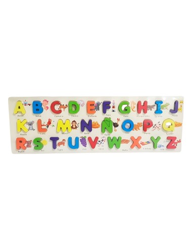 Juego De Encastre En Madera Interactivo Abecedario Niños