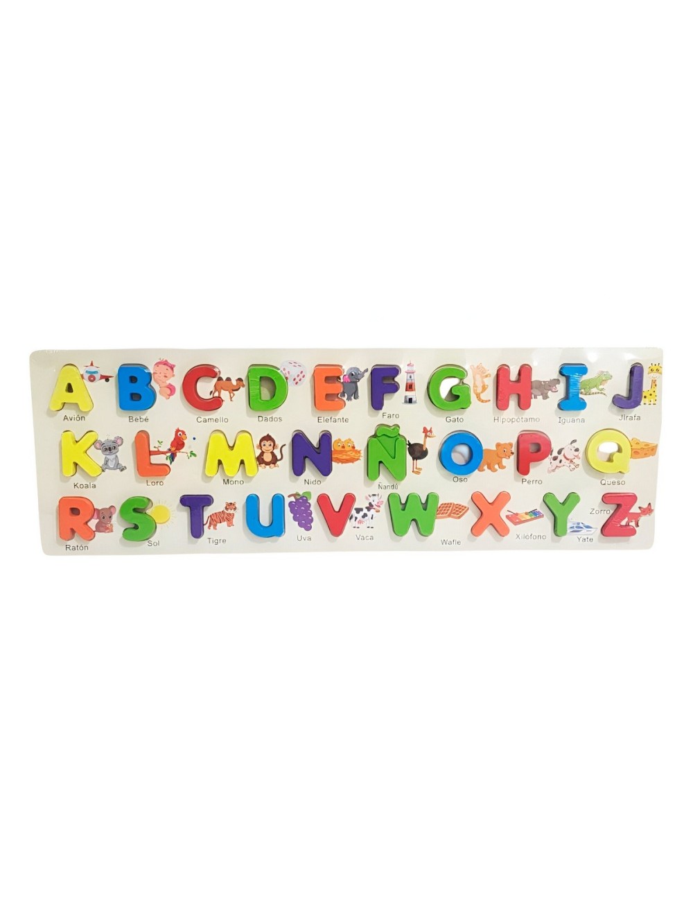 Juego De Encastre En Madera Interactivo Abecedario Niños
