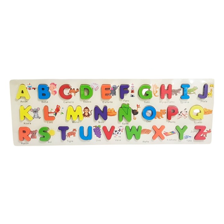 Juego De Encastre En Madera Interactivo Abecedario Niños