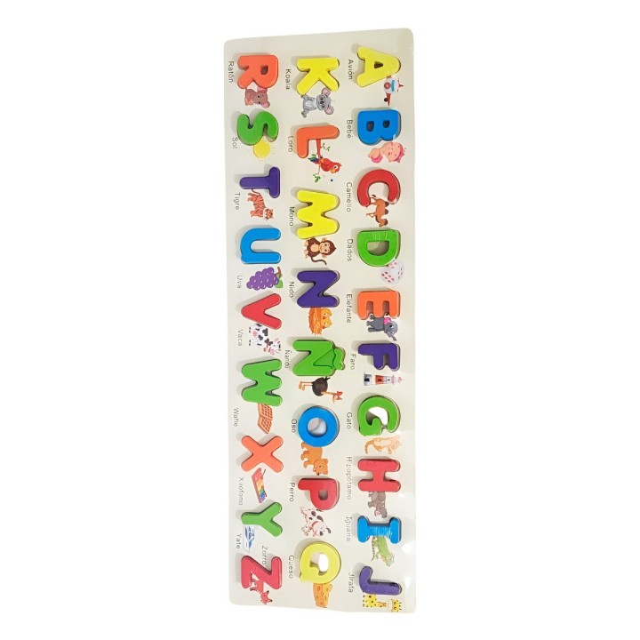 Juego De Encastre En Madera Interactivo Abecedario Niños