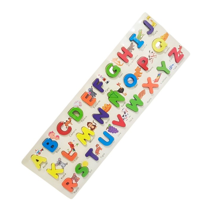 Juego De Encastre En Madera Interactivo Abecedario Niños