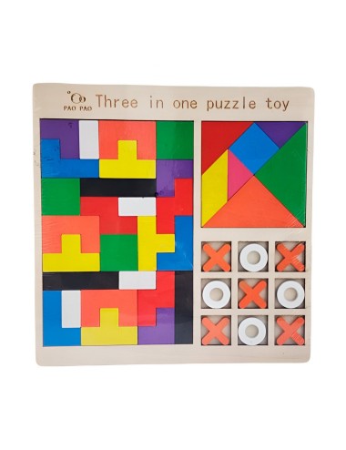 Juego De Mesa 3 En 1 Tagram Triqui Aprendizaje Didactico