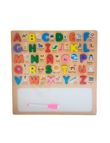 Juego Madera Encastre Tablero Abecedario Ingles Didactico