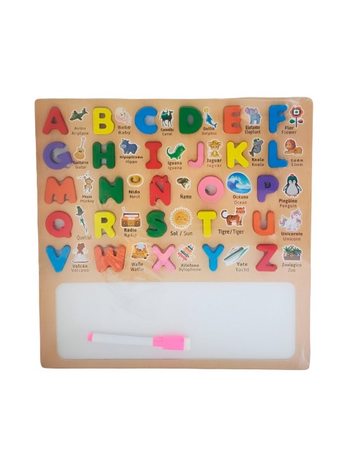 Juego Madera Encastre Tablero Abecedario Ingles Didactico