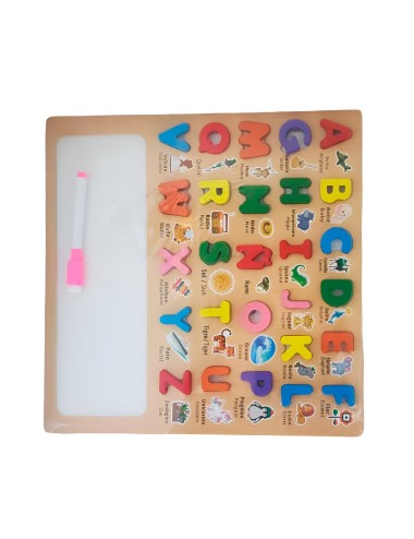 Juego Madera Encastre Tablero Abecedario Ingles Didactico