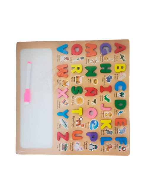 Juego Madera Encastre Tablero Abecedario Ingles Didactico