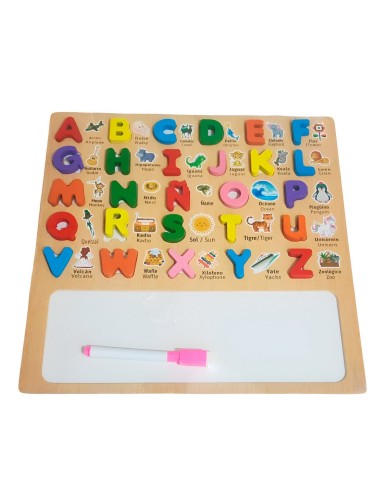 Juego Madera Encastre Tablero Abecedario Ingles Didactico