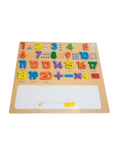 Juego Madera Encastre Tablero Numeros Ingles Didactico