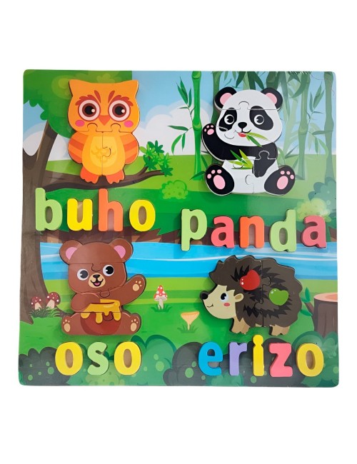 Rompecabezas En Madera Puzzle Aprendizaje Animales Selva