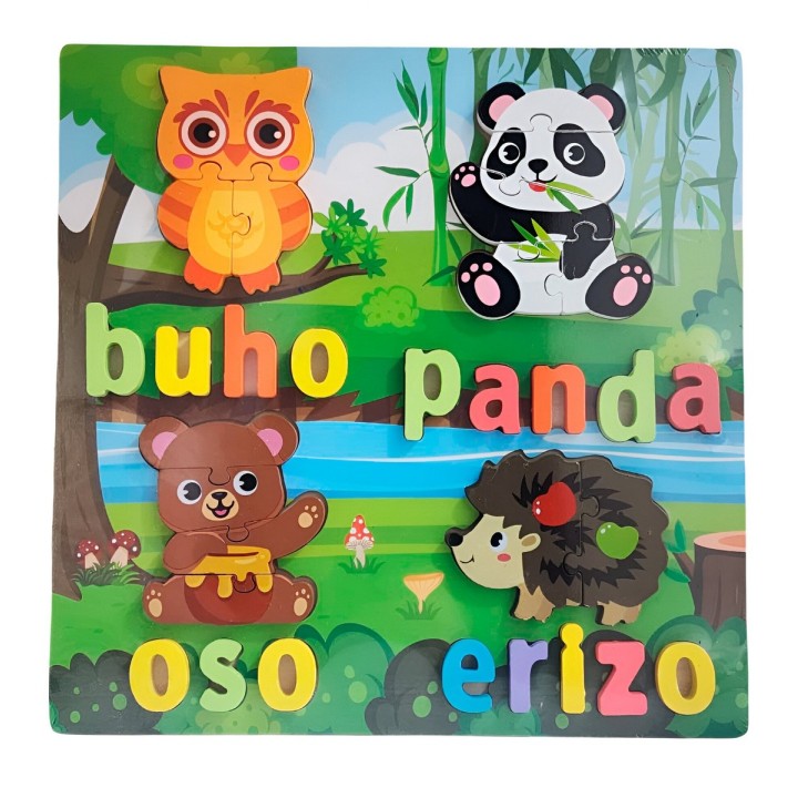 Rompecabezas En Madera Puzzle Aprendizaje Animales Selva