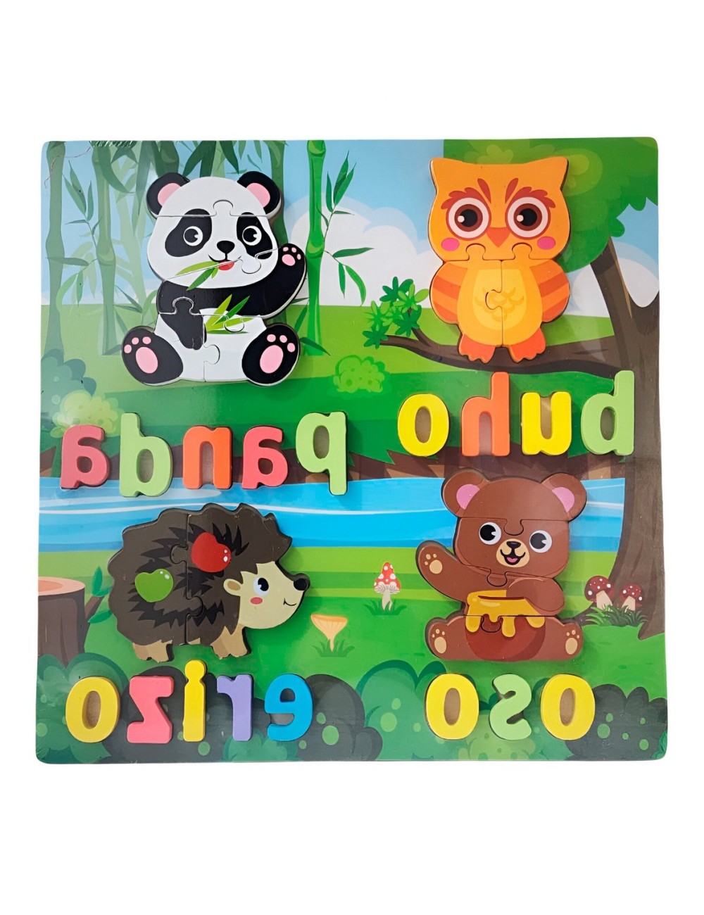 Rompecabezas En Madera Puzzle Aprendizaje Animales Selva