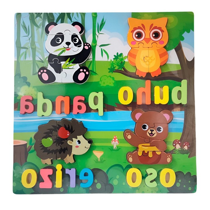 Rompecabezas En Madera Puzzle Aprendizaje Animales Selva