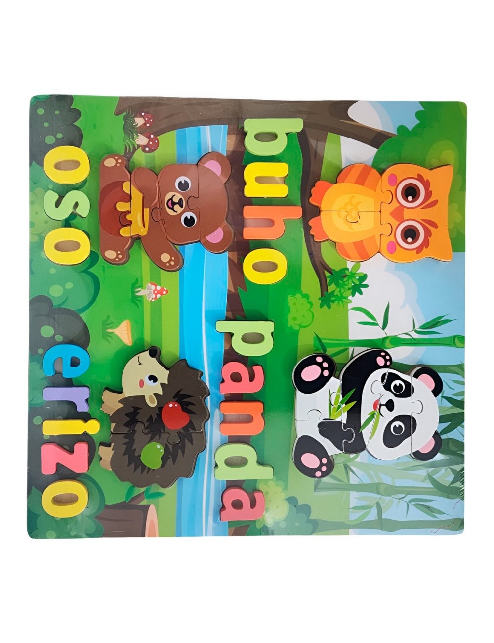 Rompecabezas En Madera Puzzle Aprendizaje Animales Selva