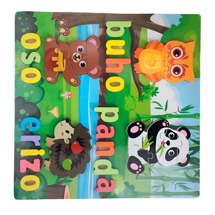 Rompecabezas En Madera Puzzle Aprendizaje Animales Selva