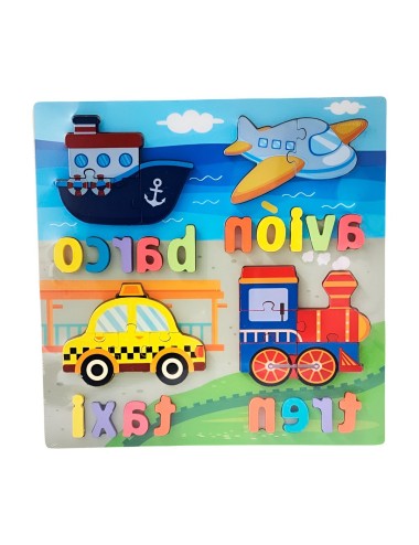 Rompecabezas En Madera Puzzle Aprendizaje Transporte