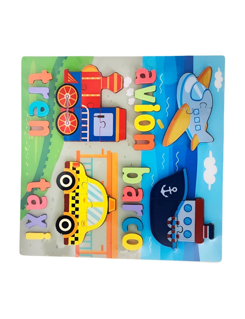 Rompecabezas En Madera Puzzle Aprendizaje Transporte