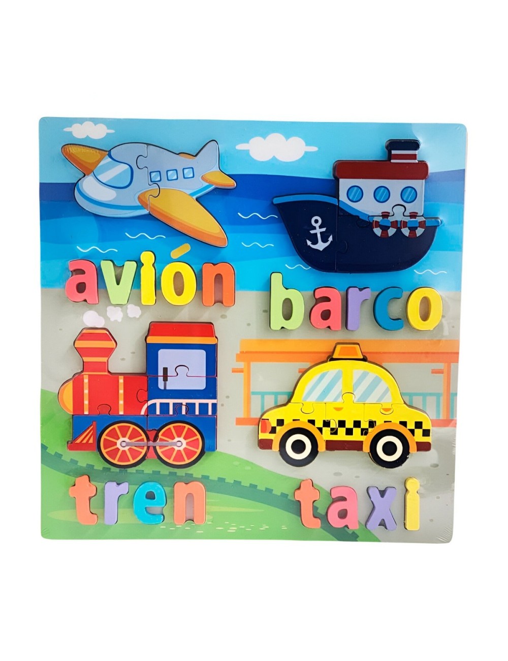 Rompecabezas En Madera Puzzle Aprendizaje Transporte