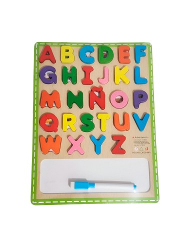 Juego De Encastre En Madera Interactivo Abecedario Tablero