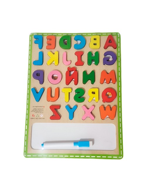 Juego De Encastre En Madera Interactivo Abecedario Tablero
