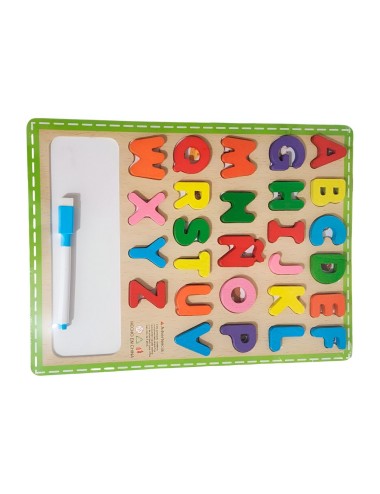 Juego De Encastre En Madera Interactivo Abecedario Tablero
