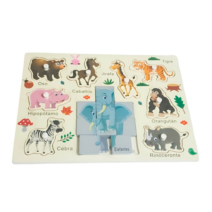 Juego Madera Rompecabeza Encastre Aprendizaje Logico Puzzle