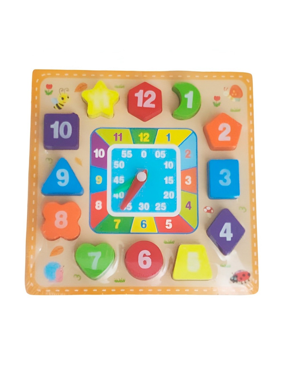 Juego Encastre Numeros Figuras Reloj Didactico Aprendizaje