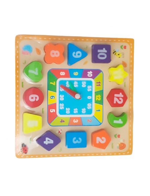Juego Encastre Numeros Figuras Reloj Didactico Aprendizaje