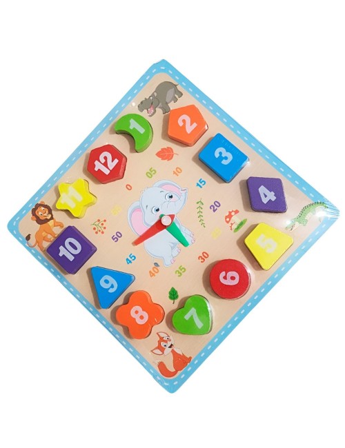 Juego Encastre Numeros Figuras Reloj Didactico Aprendizaje