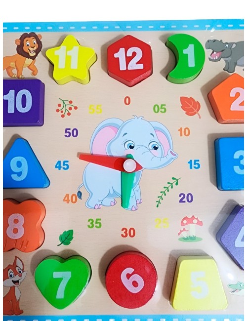 Juego Encastre Numeros Figuras Reloj Didactico Aprendizaje