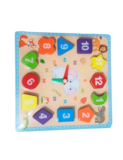Juego Encastre Numeros Figuras Reloj Didactico Aprendizaje