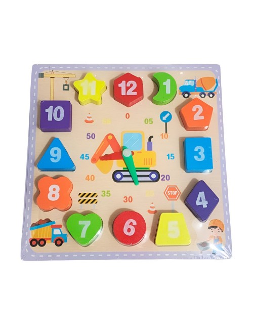 Juego Encastre Numeros Figuras Reloj Didactico Aprendizaje