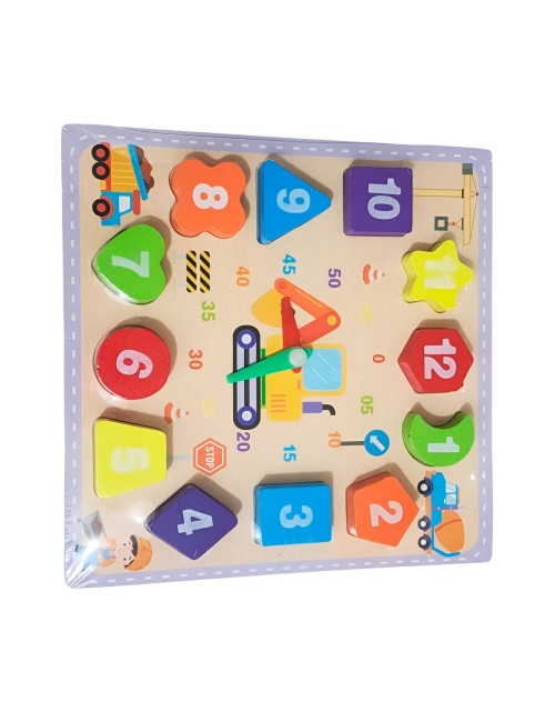 Juego Encastre Numeros Figuras Reloj Didactico Aprendizaje