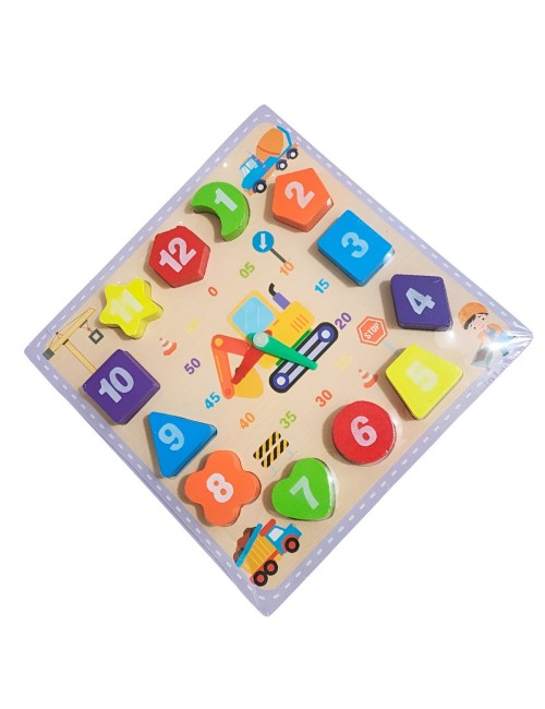 Juego Encastre Numeros Figuras Reloj Didactico Aprendizaje