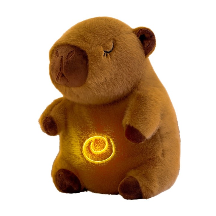 Capibara Peluche Que Respira Sonido Luz Unisex + Bateria