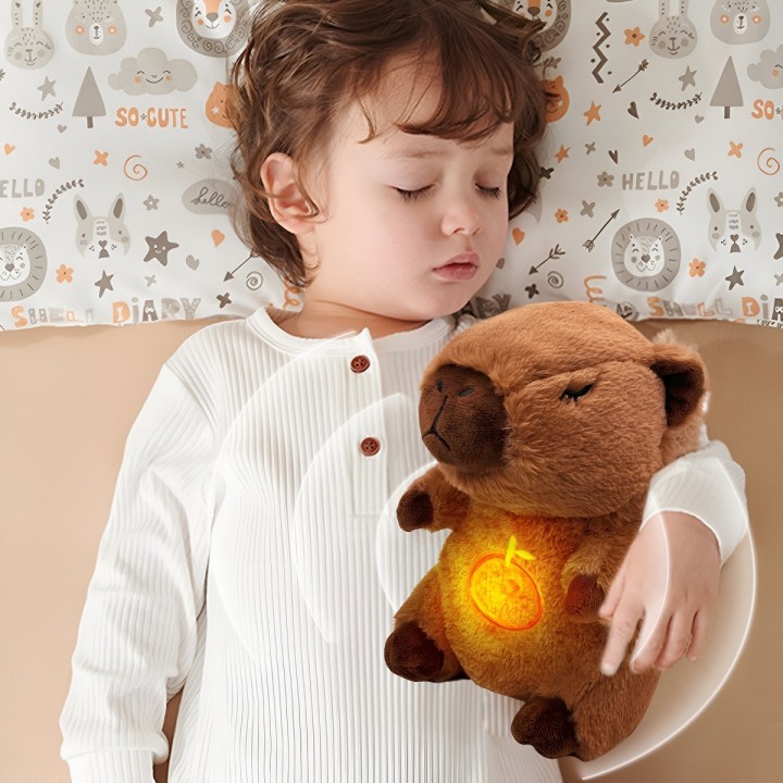 Capibara Peluche Que Respira Sonido Luz Unisex + Bateria