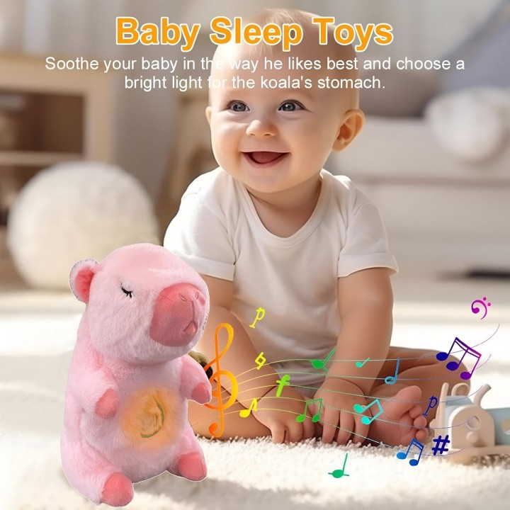 Capibara Peluche Que Respira Sonido Luz Unisex + Bateria