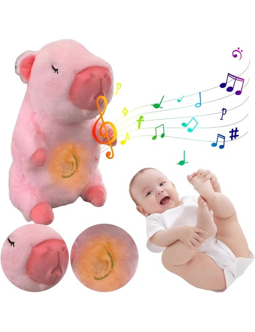 Capibara Peluche Que Respira Sonido Luz Unisex + Bateria