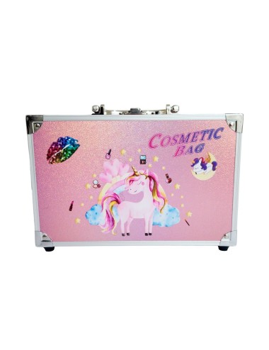 Maleta Kit Maquillaje Unicornio Niñas Juguete Esmaltes Color