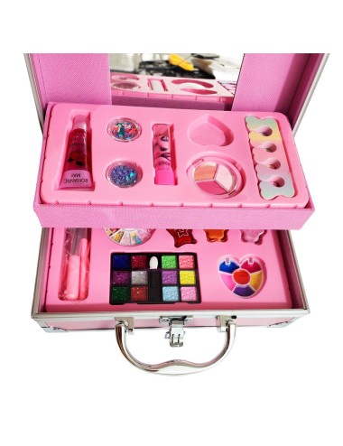 Maleta Kit Maquillaje Unicornio Niñas Juguete Esmaltes Color