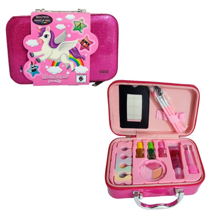 Maleta Kit Maquillaje Unicornio Pony Niñas Juguete Esmaltes