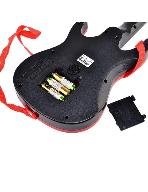 Guitarra De Juguete Niños Rock Luces Sonido Unisex + Bateria