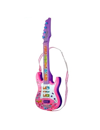 Guitarra De Juguete Niñas Rock Luces Sonido + Bateria