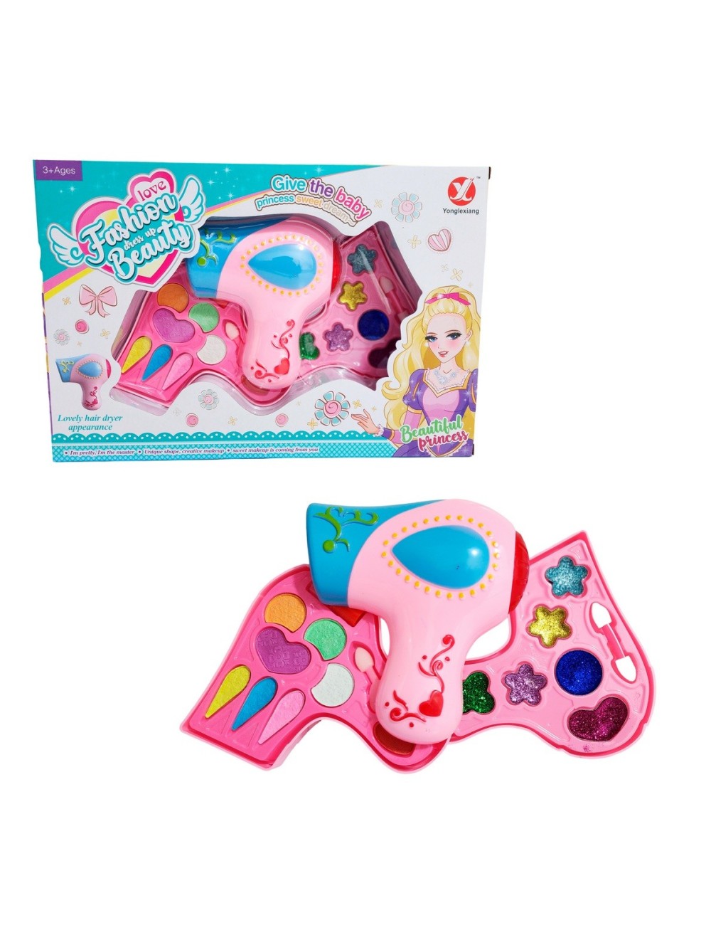 Kit De Maquillaje Para Niñas Juguete Princesas Secador