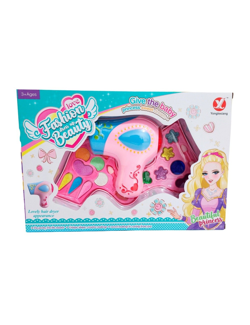 Kit De Maquillaje Para Niñas Juguete Princesas Secador