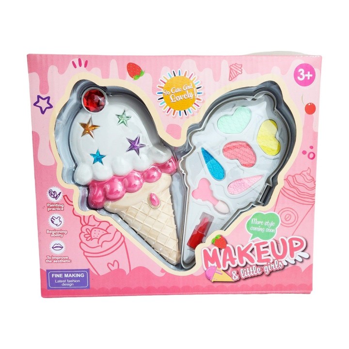 Kit De Maquillaje Para Niñas Juguete Princesas Cono Labial
