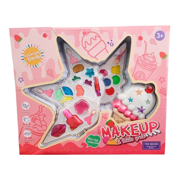 Kit De Maquillaje Para Niñas Juguete Princesas Cono Grande