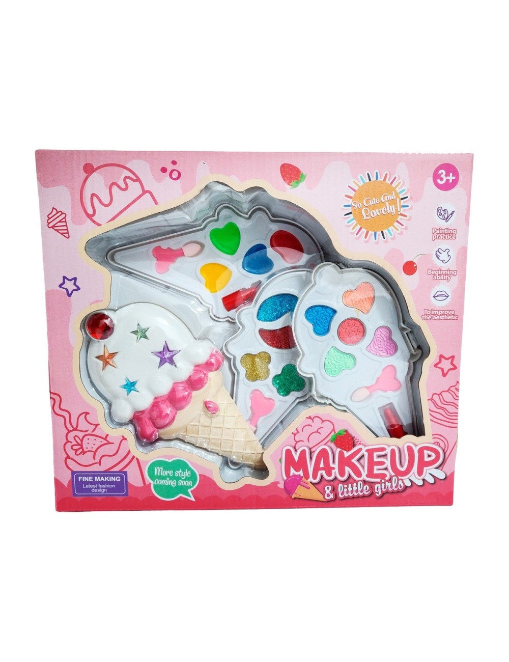 Kit De Maquillaje Para Niñas Juguete Princesas Cono Corazon