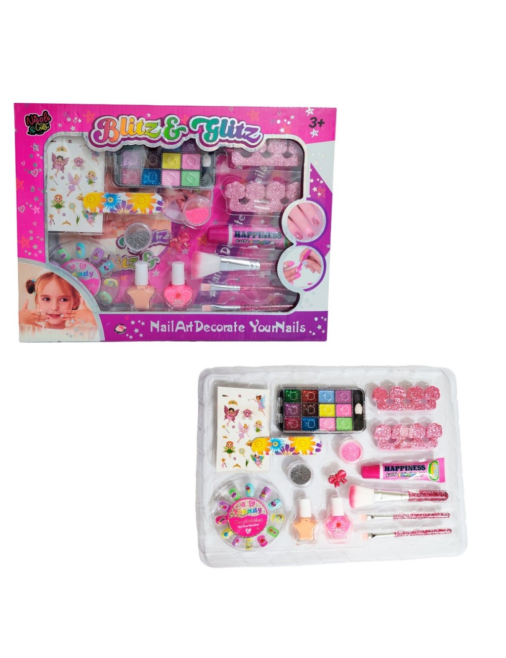 Juguete Kit Uñas Niñas Accesorios Esmaltes Lima Set Manicure