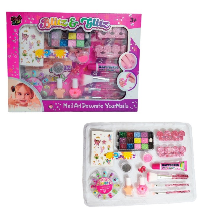 Juguete Kit Uñas Niñas Accesorios Esmaltes Lima Set Manicure